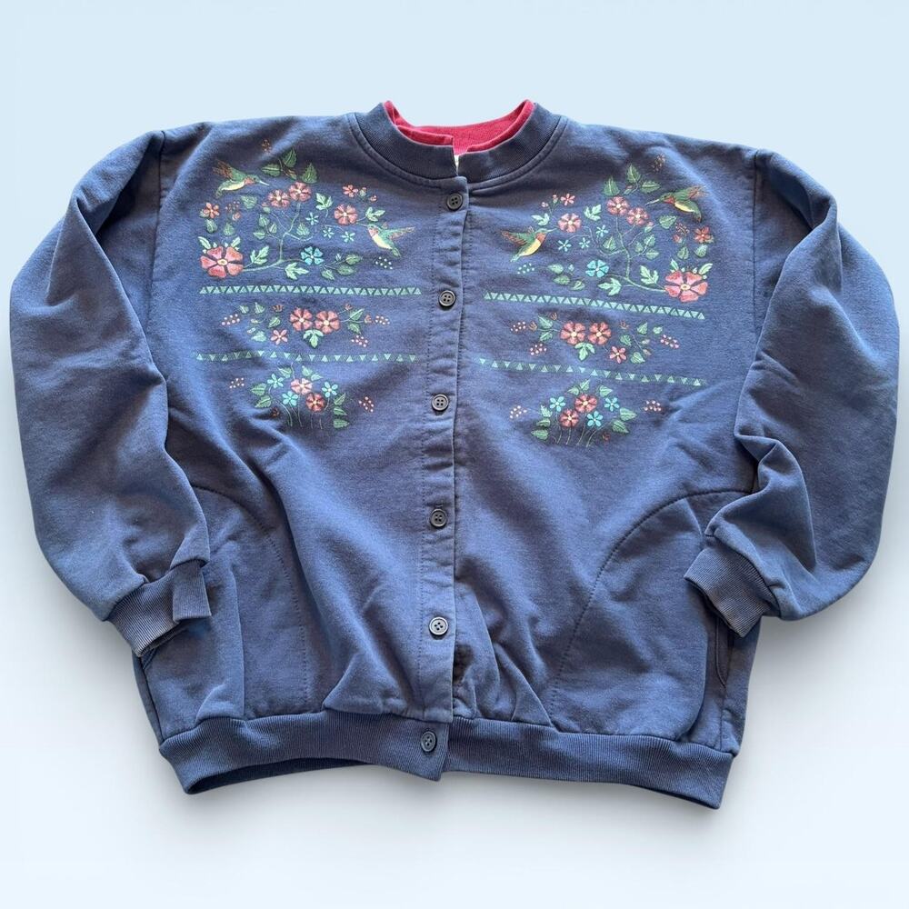 Vintage Artisans Sunschein Designs Sweatshirt Womens M Birds Floral Made USA 90s